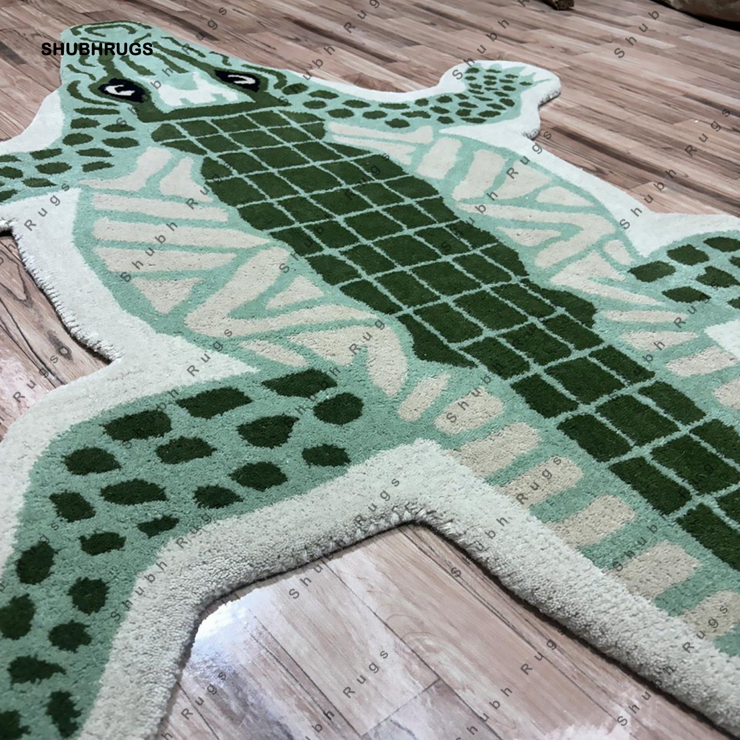 Crocodile Rugs Handmade Tufted For Living Room Bedroom Kid Room Available In All Size Can Be Customized With Fast Service/Free Shipping