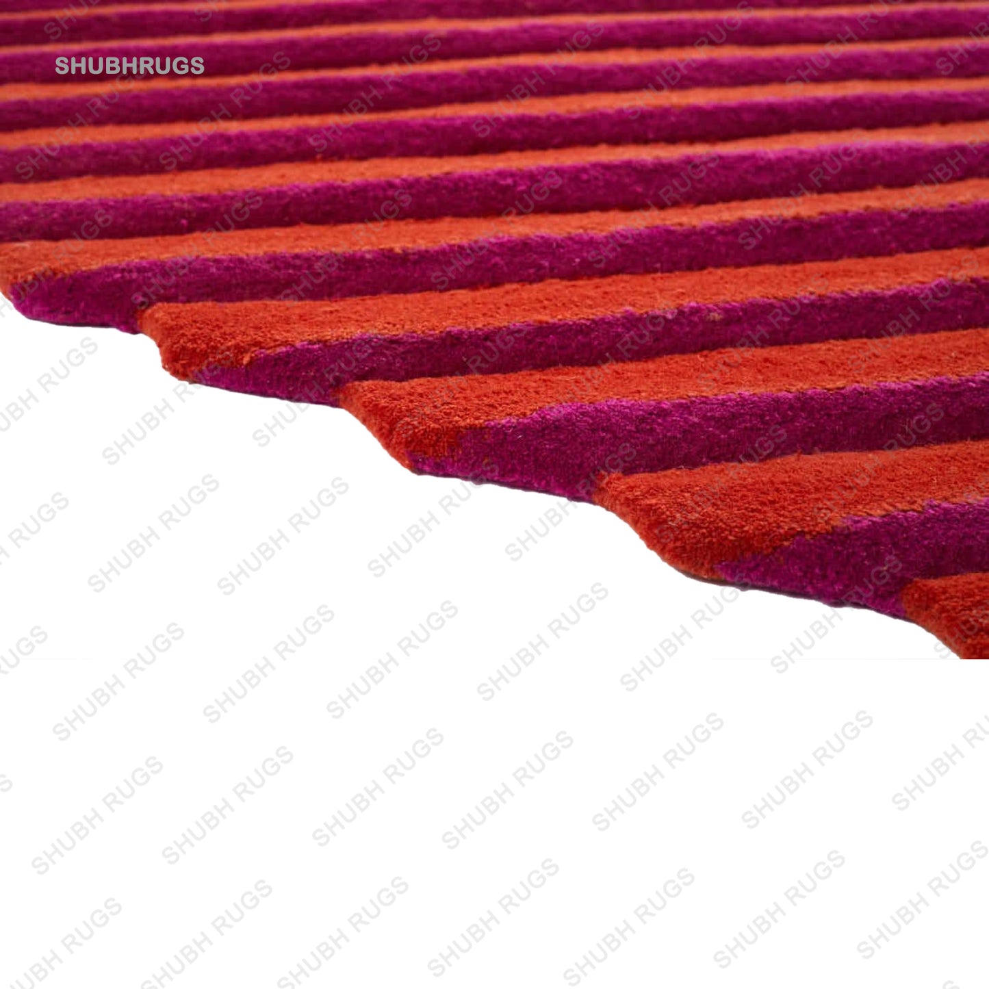Optict Flow Red rug |Hand tufted | Wool Rug