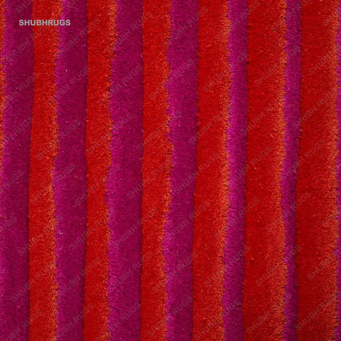 Optict Flow Red rug |Hand tufted | Wool Rug