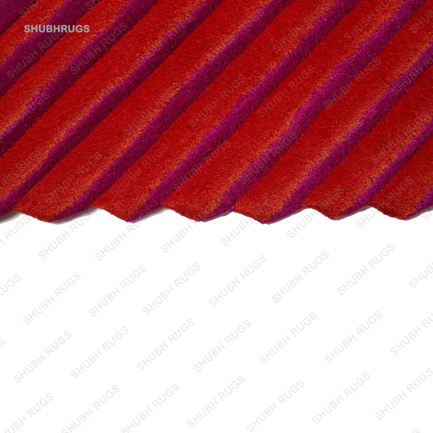 Optict Flow Red rug |Hand tufted | Wool Rug