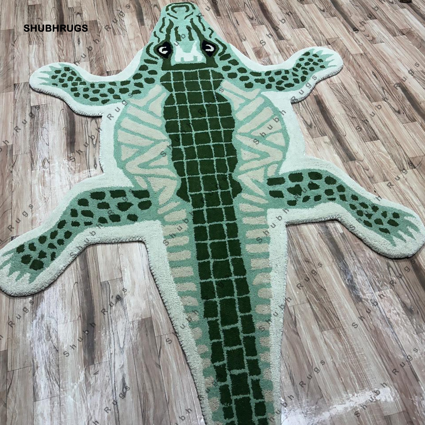 Crocodile Rugs Handmade Tufted For Living Room Bedroom Kid Room Available In All Size Can Be Customized With Fast Service/Free Shipping