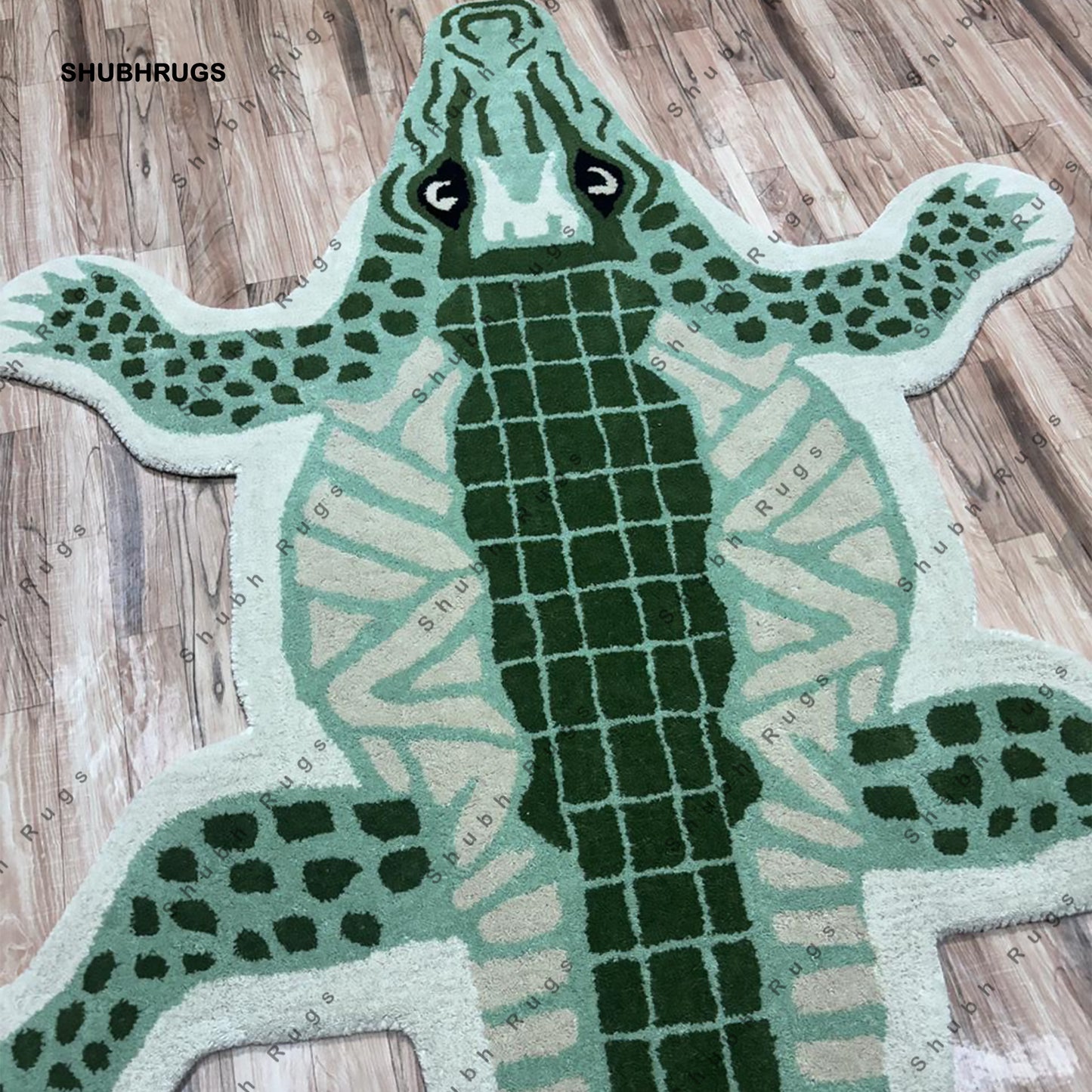 Crocodile Rugs Handmade Tufted For Living Room Bedroom Kid Room Available In All Size Can Be Customized With Fast Service/Free Shipping