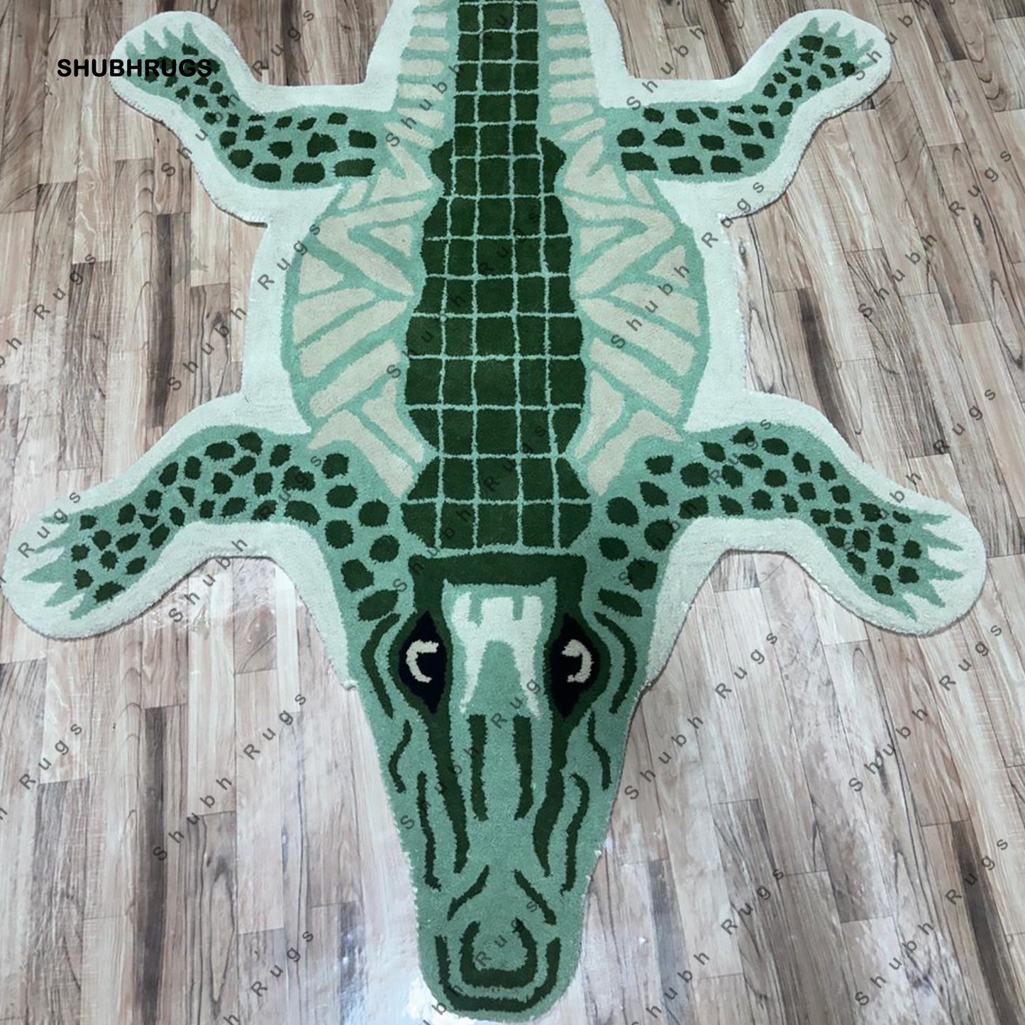 Crocodile Rugs Handmade Tufted For Living Room Bedroom Kid Room Available In All Size Can Be Customized With Fast Service/Free Shipping