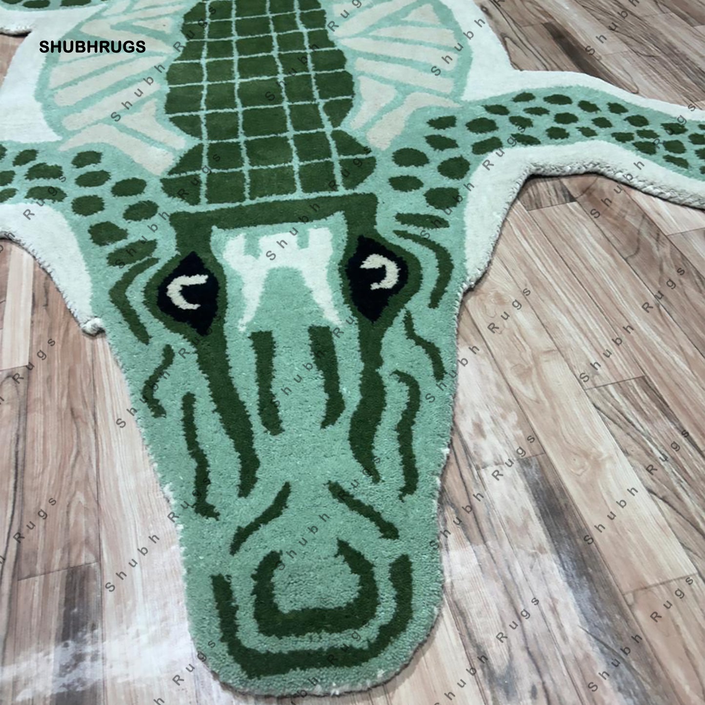 Crocodile Rugs Handmade Tufted For Living Room Bedroom Kid Room Available In All Size Can Be Customized With Fast Service/Free Shipping