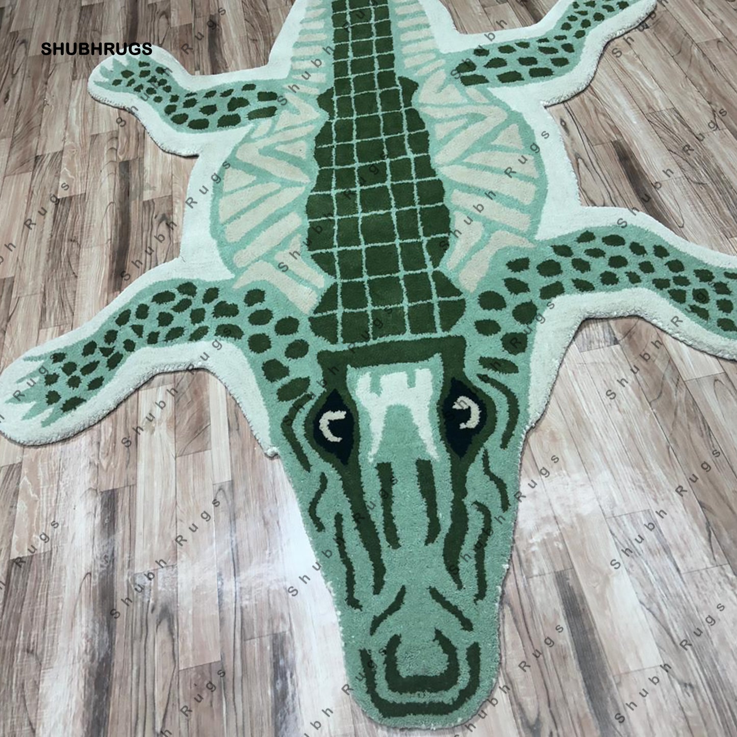 Crocodile Rugs Handmade Tufted For Living Room Bedroom Kid Room Available In All Size Can Be Customized With Fast Service/Free Shipping