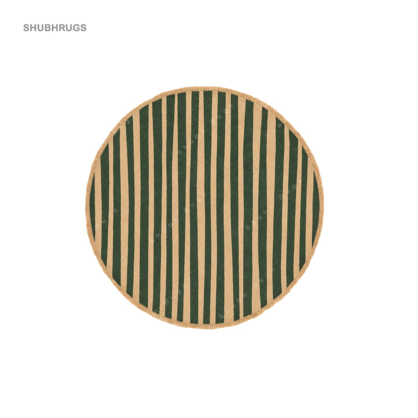 Beige Green Jute Rug