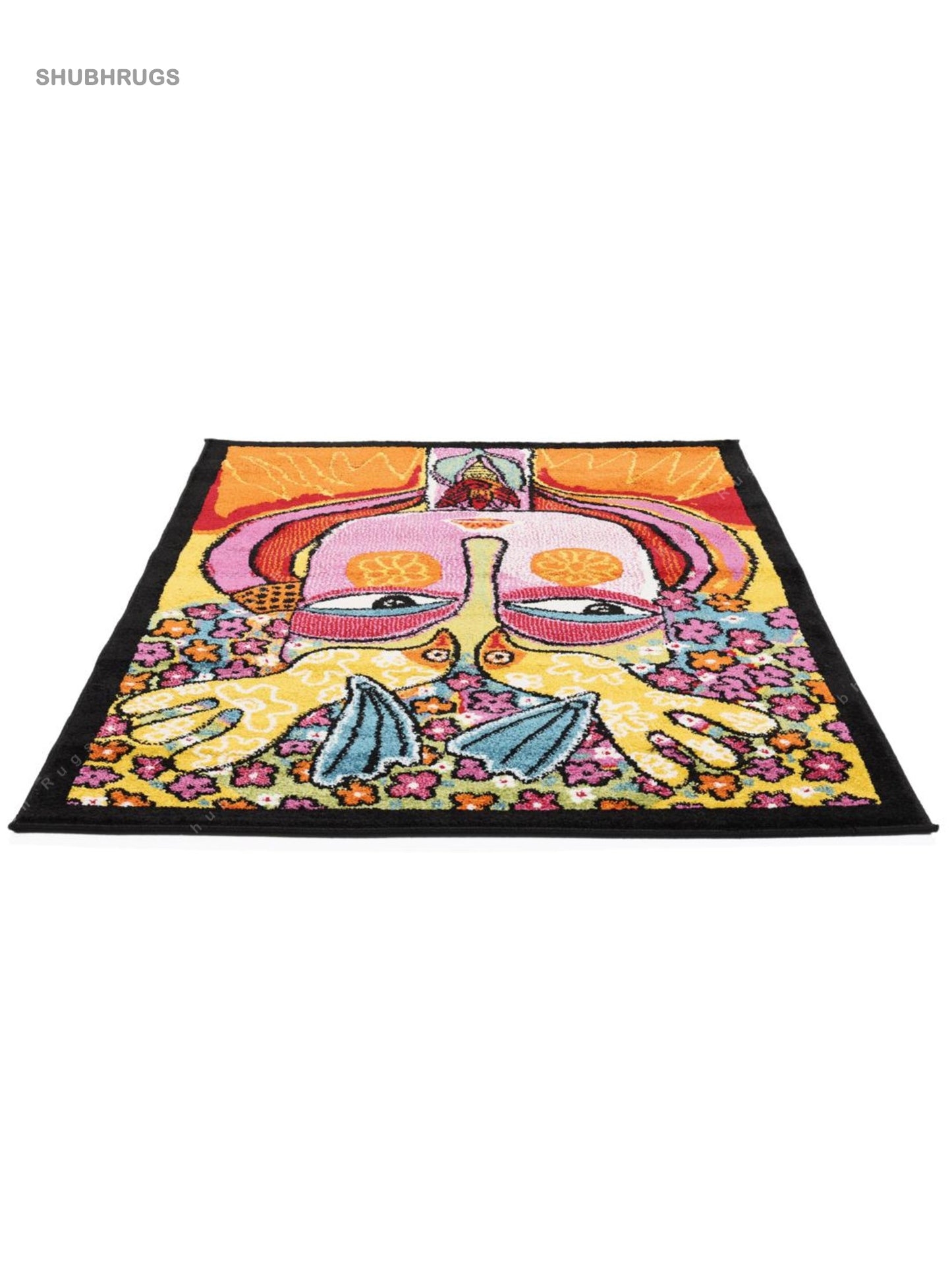 She has flowers in her hair Multicolor Rug