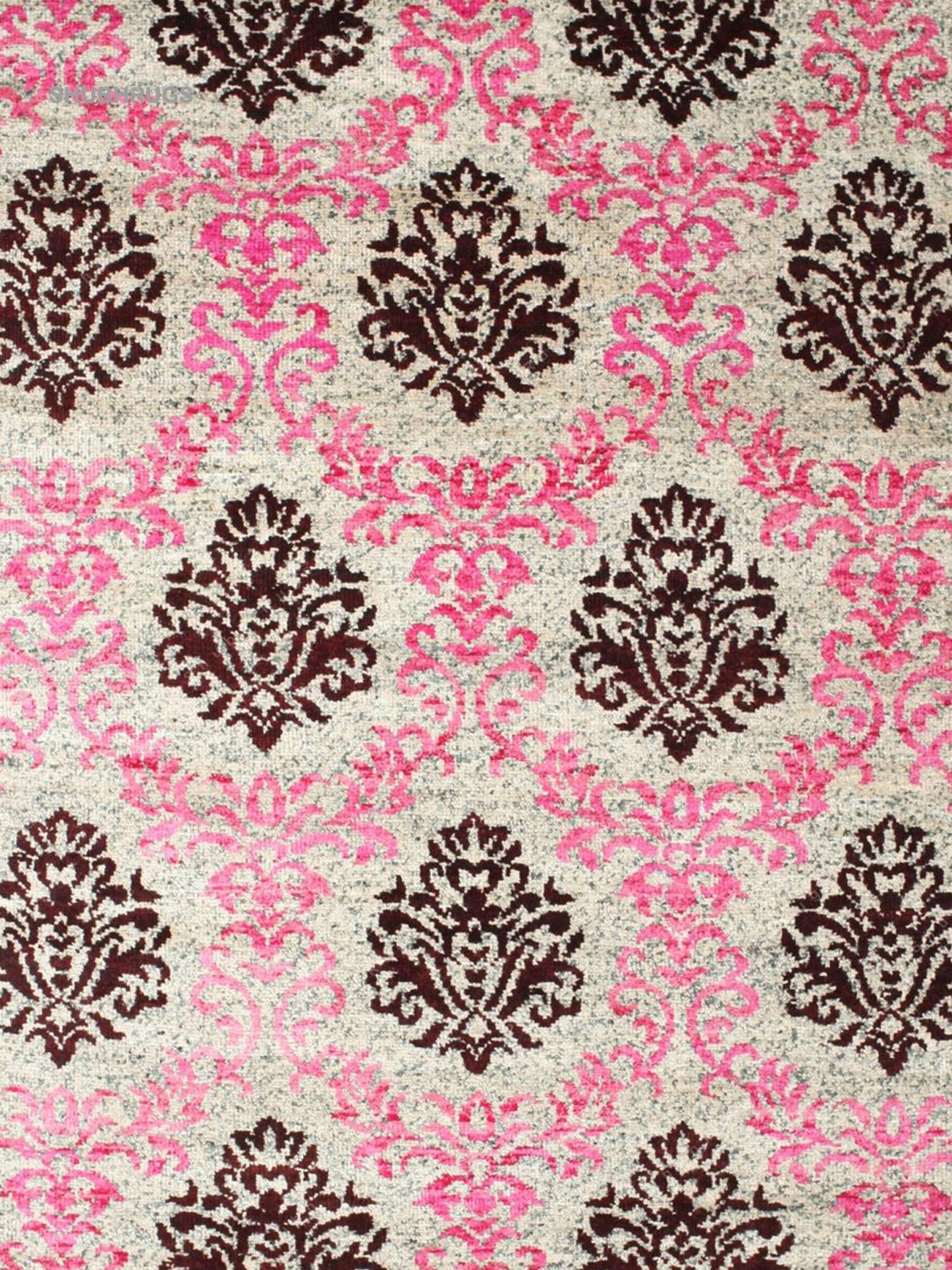 Jardine - Pink / Burgundy Red Silk Rug