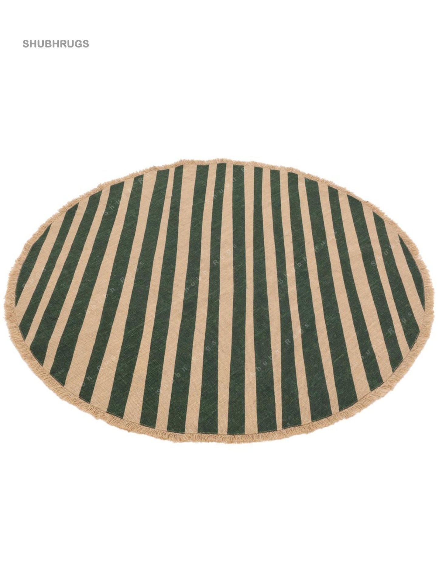 Beige Green Jute Rug