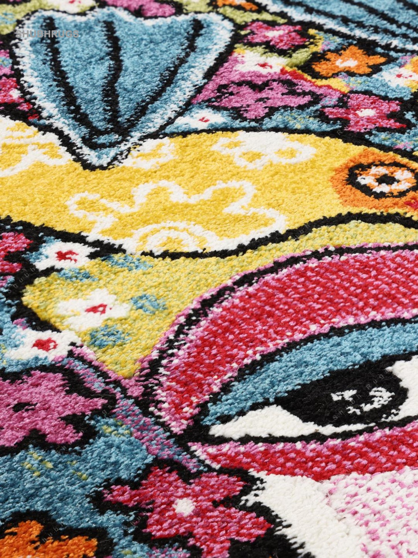 She has flowers in her hair Multicolor Rug