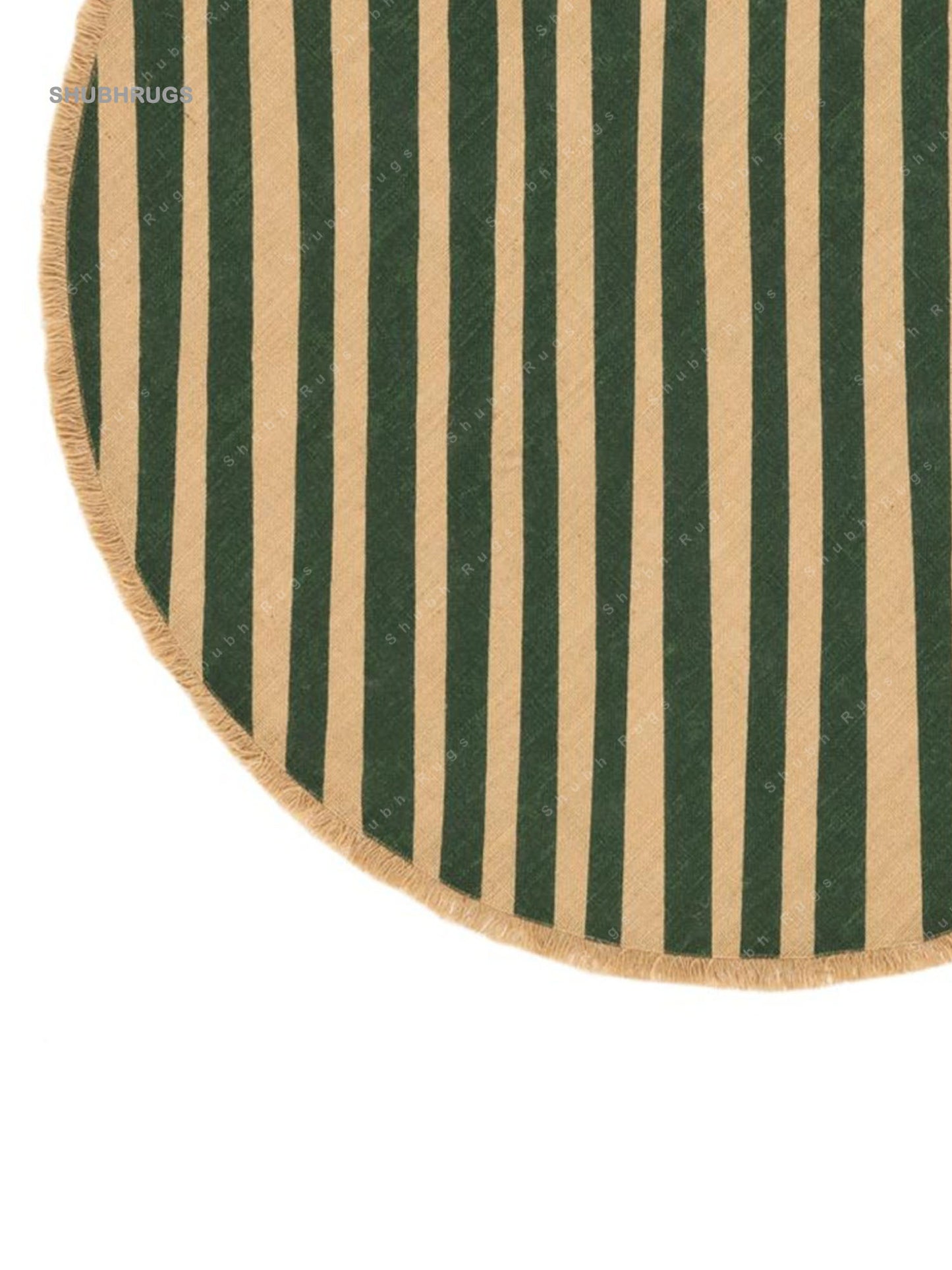 Beige Green Jute Rug