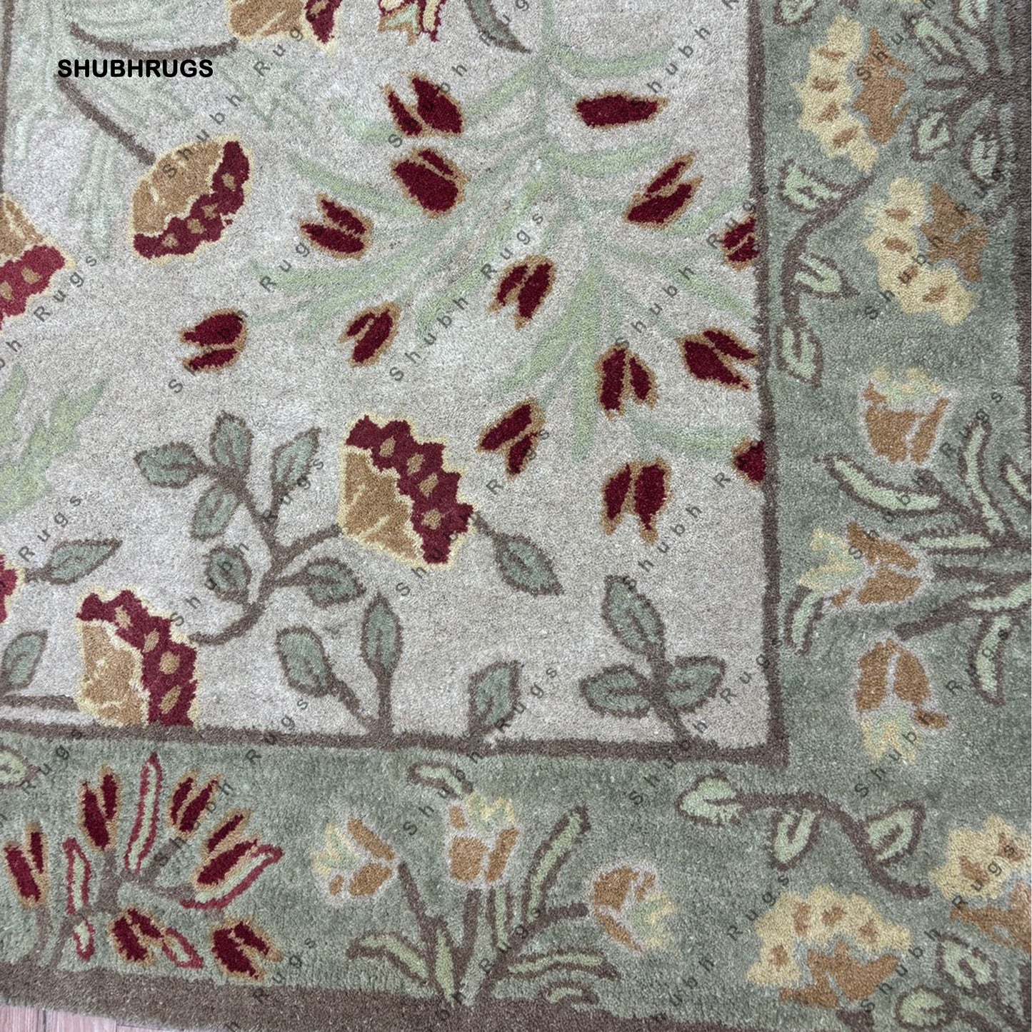 Oriental Traditional Persian Style Hand Made Beige Floral Ziegler Wool Area Rug For Hallway, Multiroom, Bedroom, Dining Room, Area Carpet