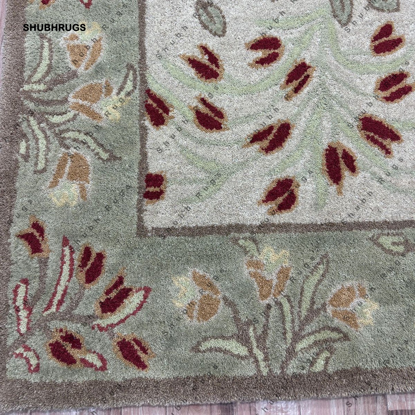 Oriental Traditional Persian Style Hand Made Beige Floral Ziegler Wool Area Rug For Hallway, Multiroom, Bedroom, Dining Room, Area Carpet
