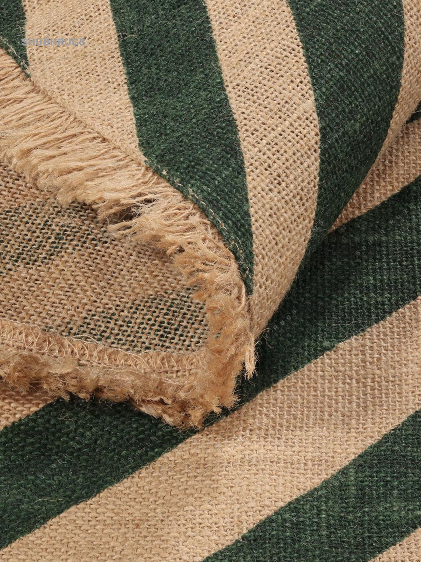 Beige Green Jute Rug