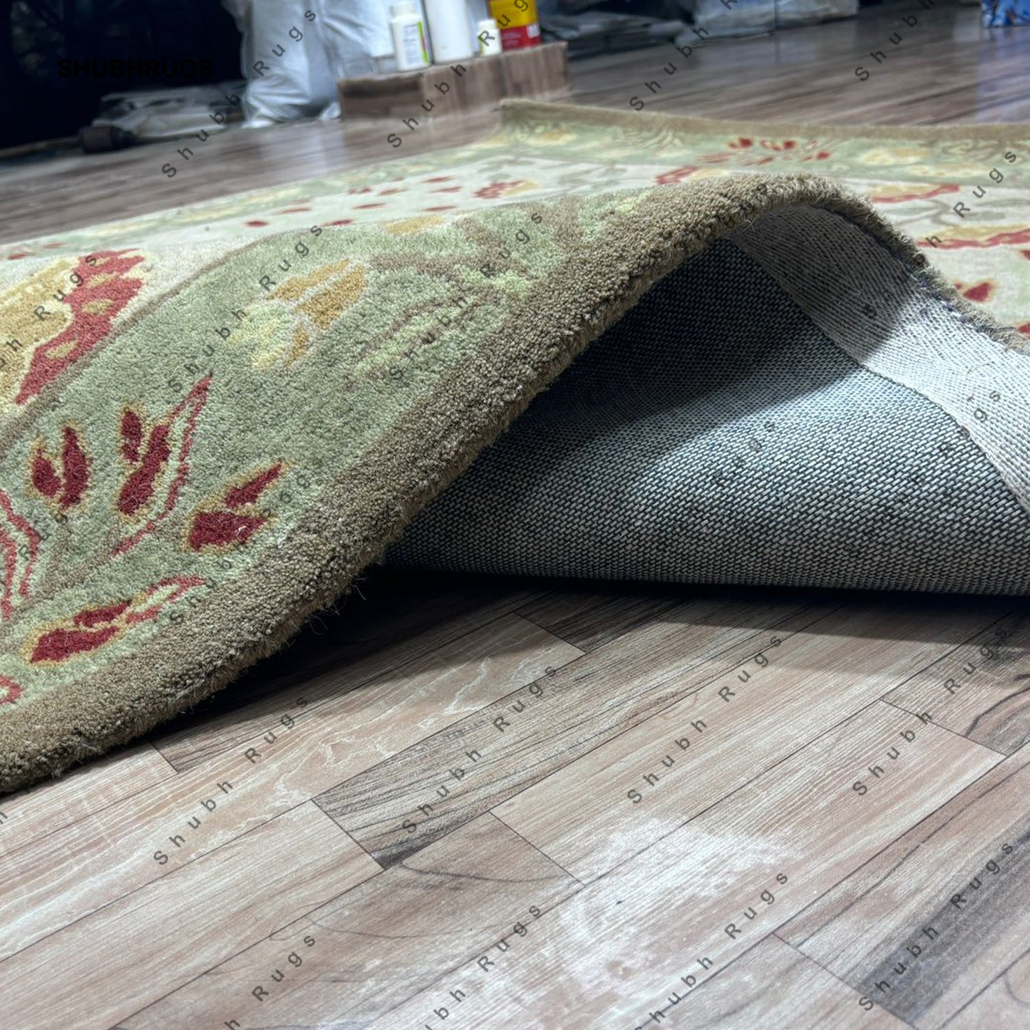 Oriental Traditional Persian Style Hand Made Beige Floral Ziegler Wool Area Rug For Hallway, Multiroom, Bedroom, Dining Room, Area Carpet