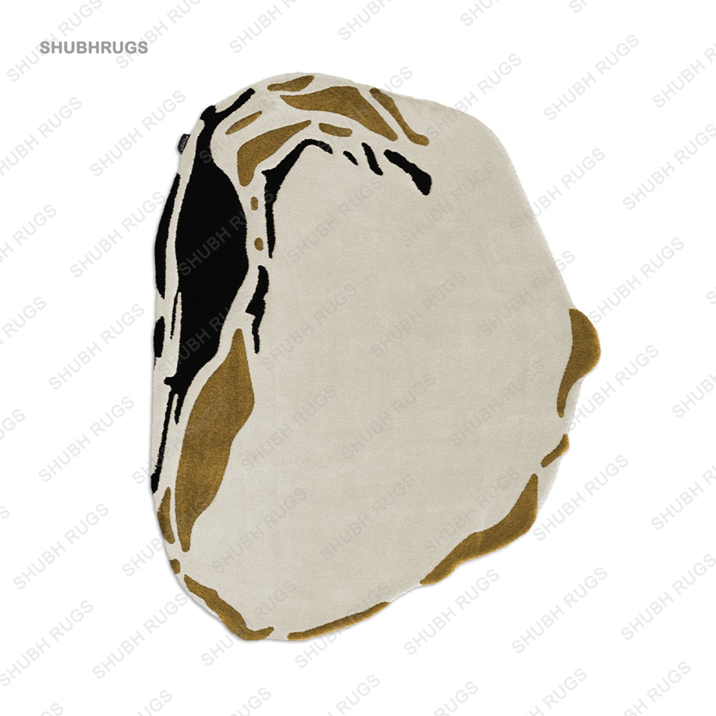 Minimalist Modern Abstract  Irregular Shape Woolen Hand Tufted Designer Area Rug