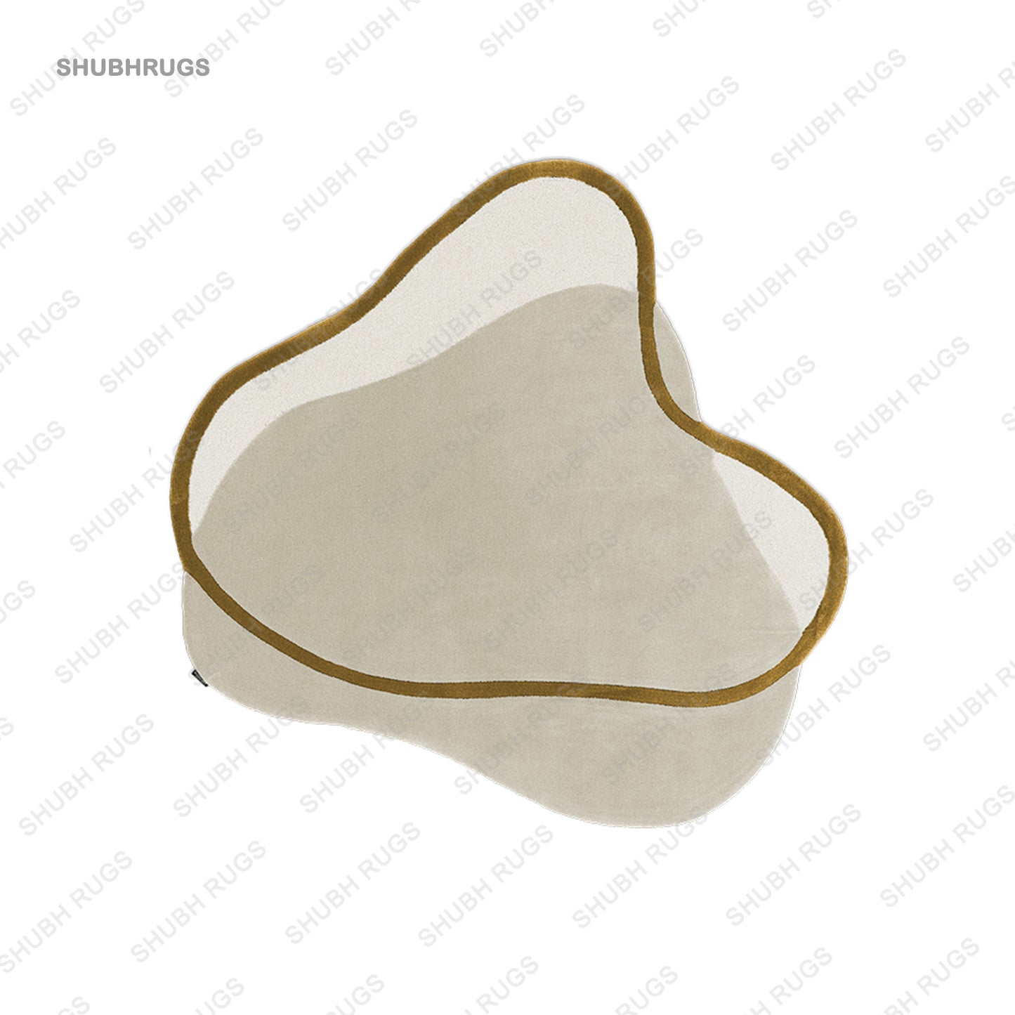 Blush Rug The Ideal Harmony of Soft Beige and Gold Colors | Hand-tufted Irregular Shape | Rug for Kids | Rug for Offices | Rug for Christmas Gift. Can be Customized.