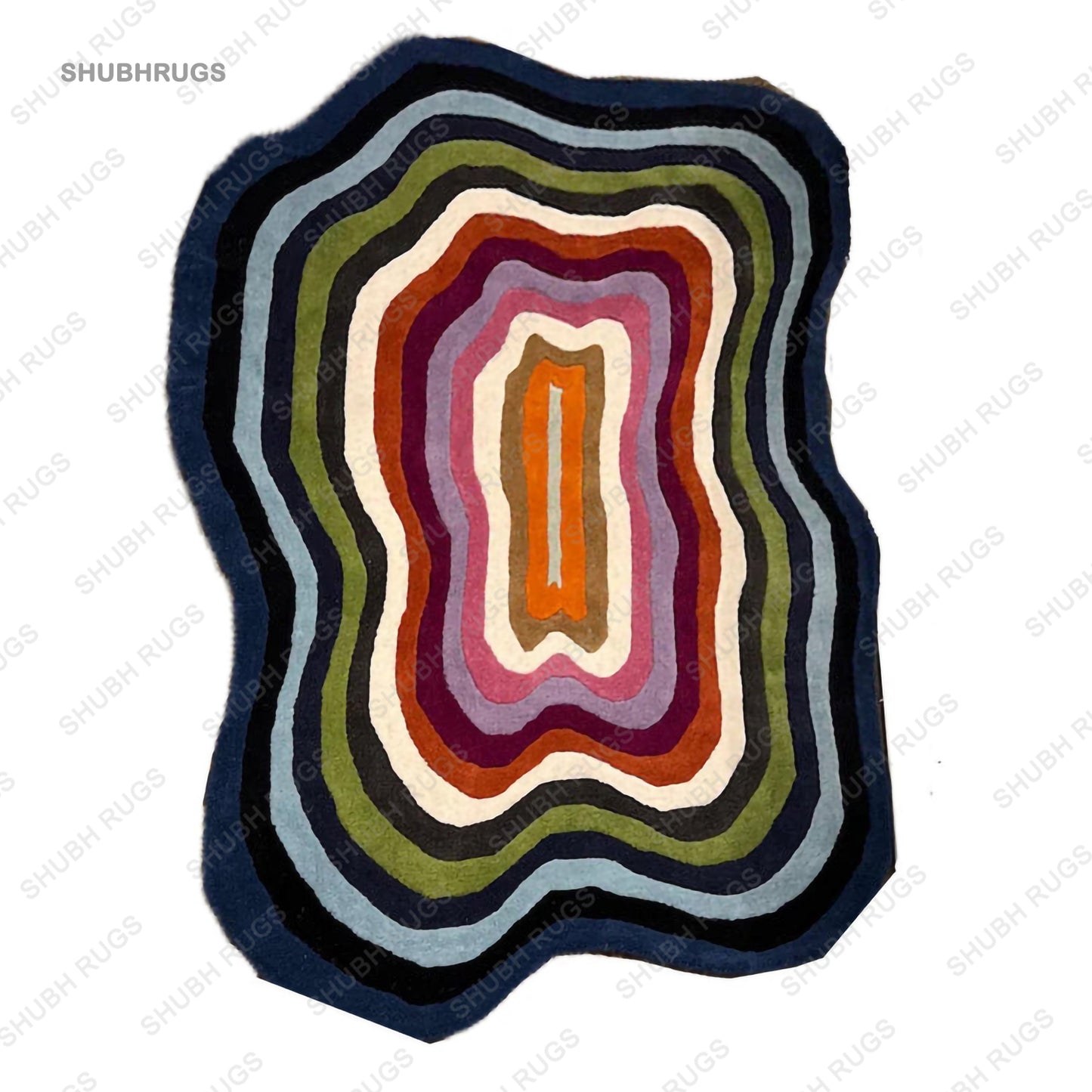 Tufted Irregular Shape Rug Handmade Unique Rug Area Rugs, for Living Room Bedroom,, Kids Room