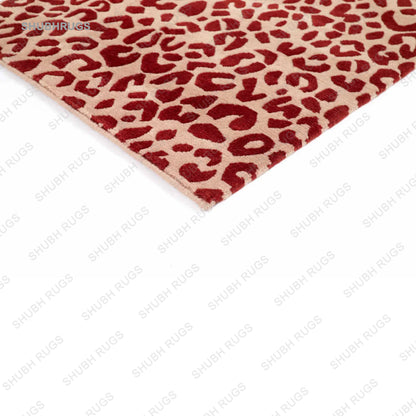 Leopard In Boss Wool Rug By Floor ,Tufted & Hand Knotted Rug