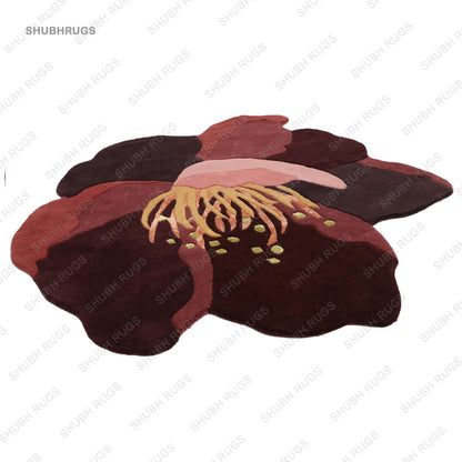 Botanic - Burgundy Red / Pink Rug