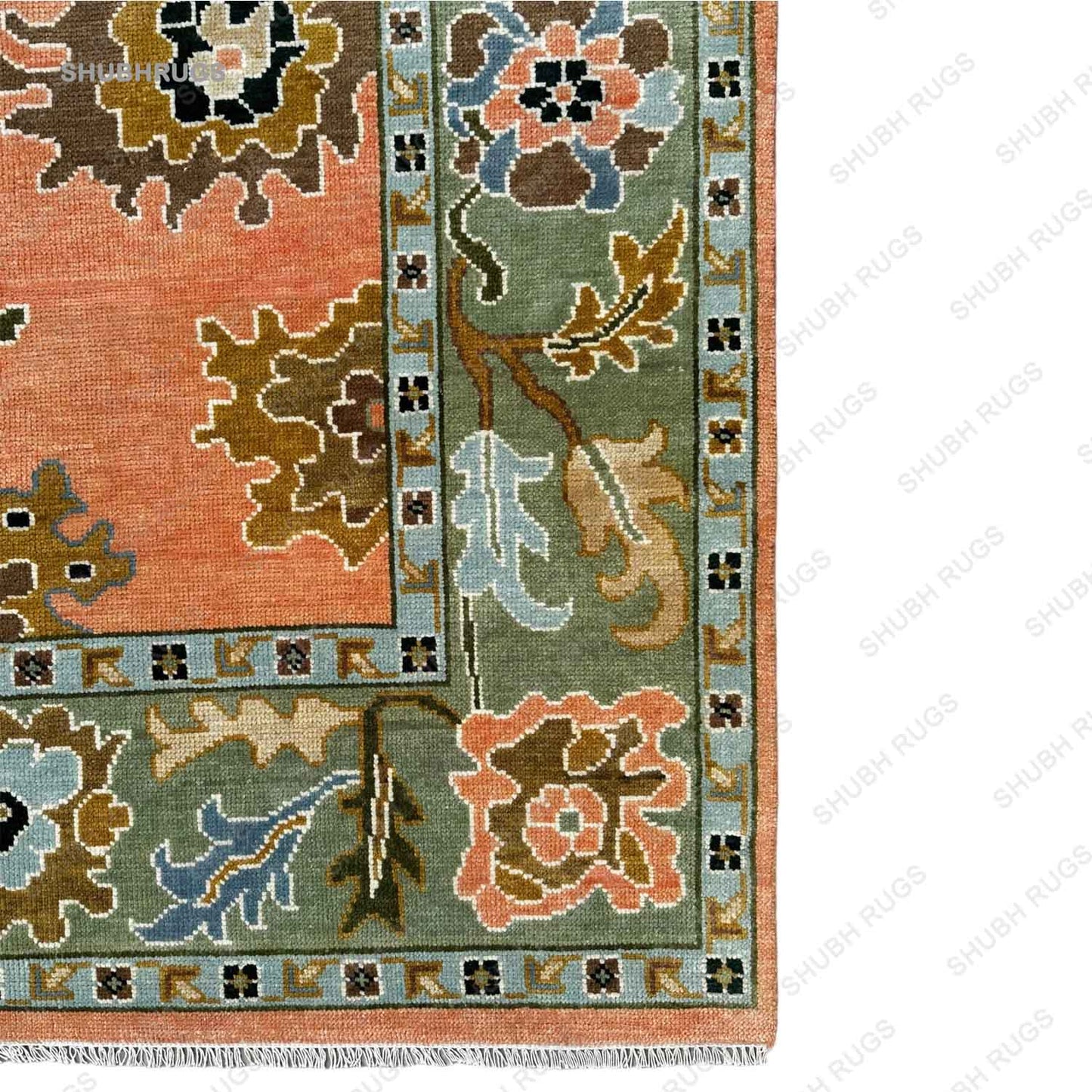 Peach Turkish Oushak Hand Knotted Rug  Handmade Rugs for Living Room - Antique Contemporary rug