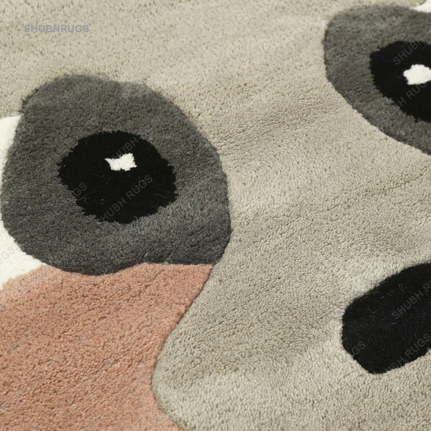 Hand-Tufted Decorative Woolen Carpet in Adorable Panda Design