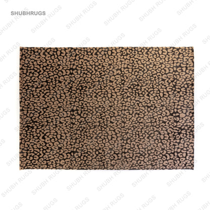 Hand Tufted Leopard Area Rug Wool And Silk Rug Multi colored Animal Print Rug