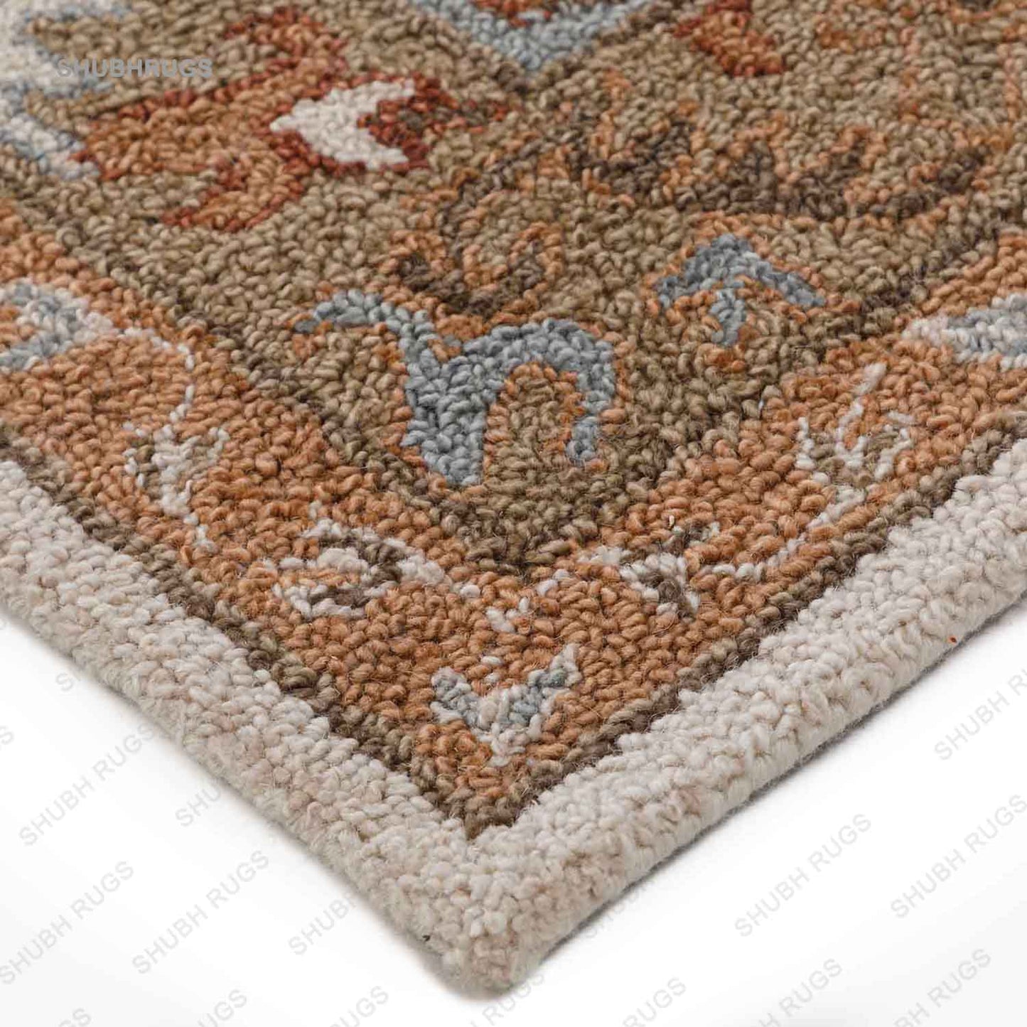 Beige  Hand Tufted Woollen Rug