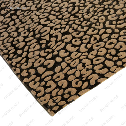 Hand Tufted Leopard Area Rug Wool And Silk Rug Multi colored Animal Print Rug