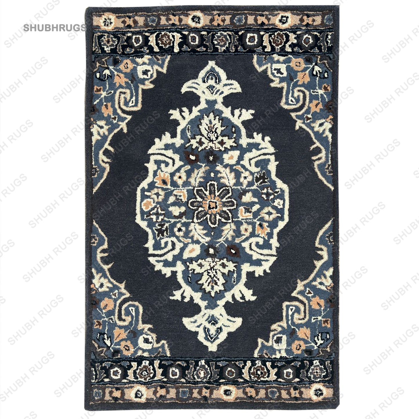 New Persian Style Grey Hand-Tufted 100% Wool Handmade Area Rug Carpet for Bedroom Home-Decor, Best Hand-tufted Rugs 9x12 Carpets