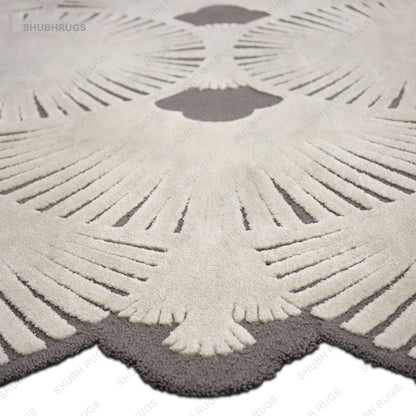 Deco Irregular Shaped Rug | Hand Tufted | Wool Rug