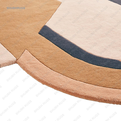 Irregular Shape Rug Hand Tufted Soft and Fluffy Wool Carpet for Livivg Room Bed Room Dinning Room