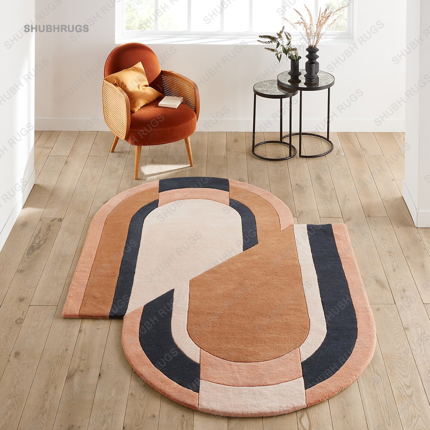 Irregular Shape Rug Hand Tufted Soft and Fluffy Wool Carpet for Livivg Room Bed Room Dinning Room