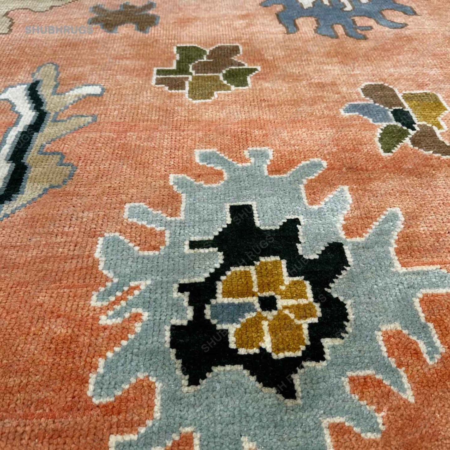 Peach Turkish Oushak Hand Knotted Rug  Handmade Rugs for Living Room - Antique Contemporary rug