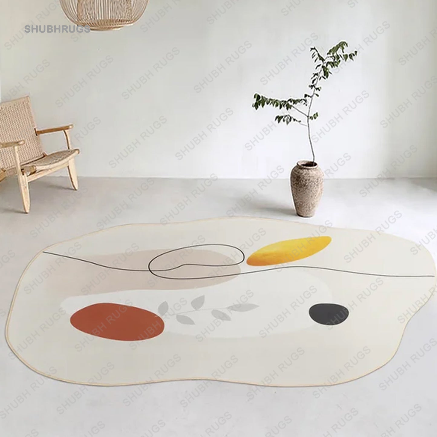 Modern Abstract Painting Area Rug Decorative Living Room Bedroom Irregular Carpet