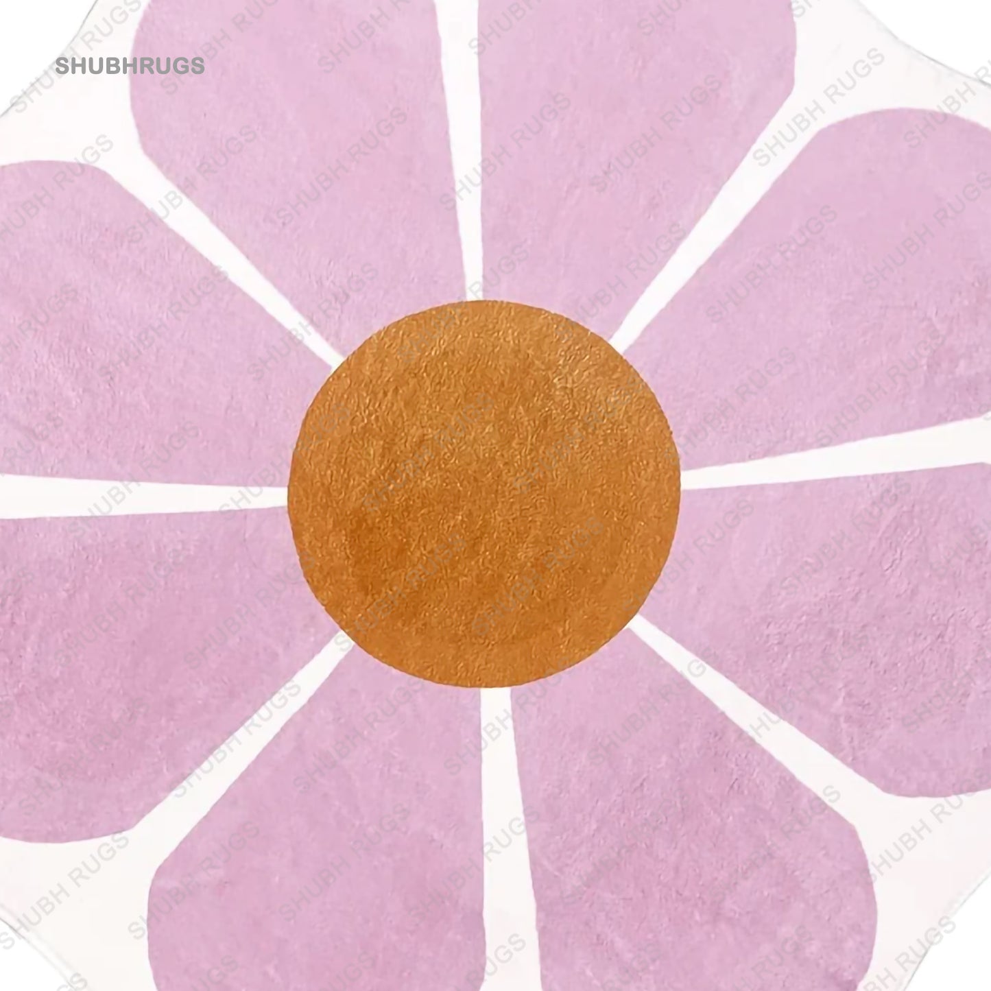 USTIDE Pink Flower Shaped Rug