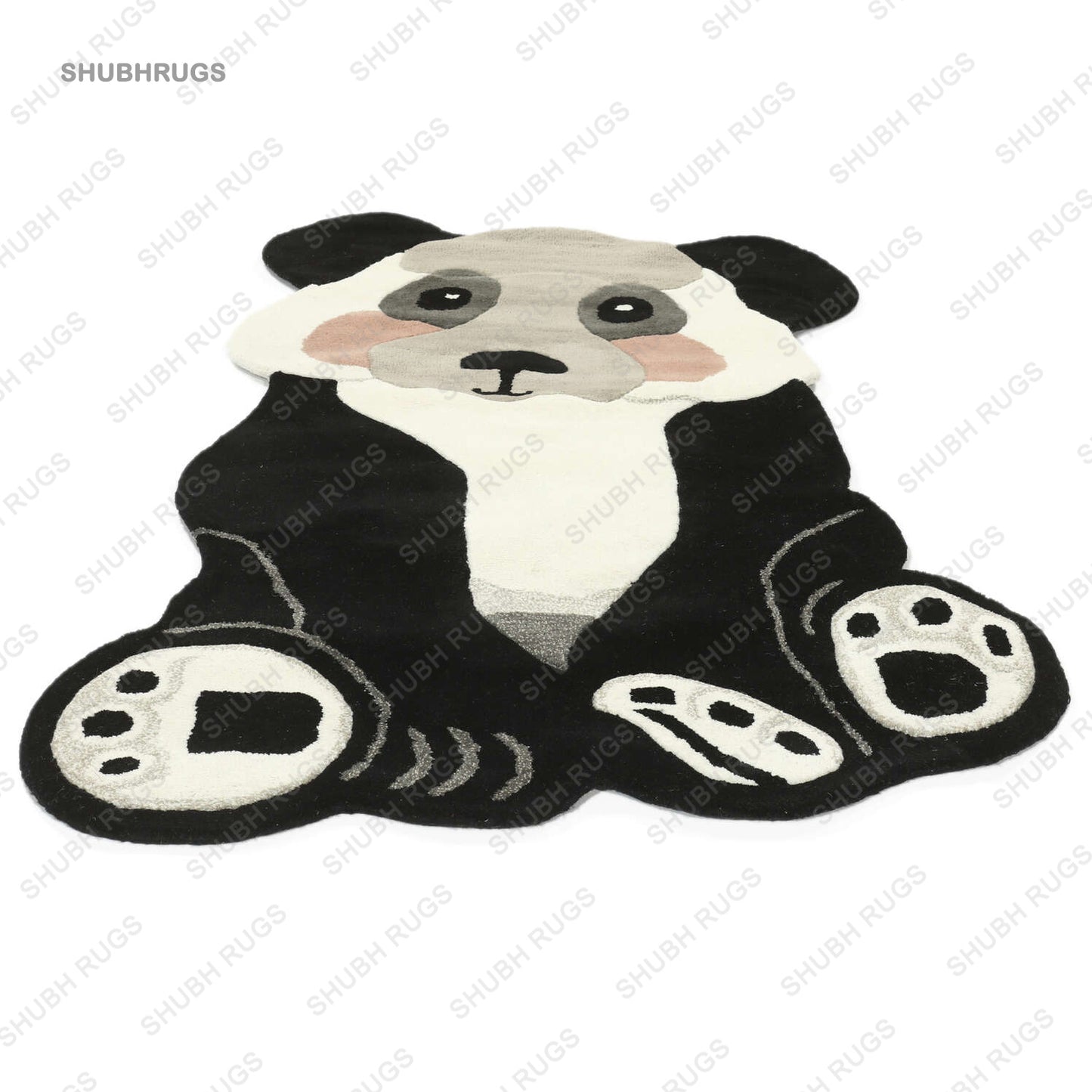 Hand-Tufted Decorative Woolen Carpet in Adorable Panda Design