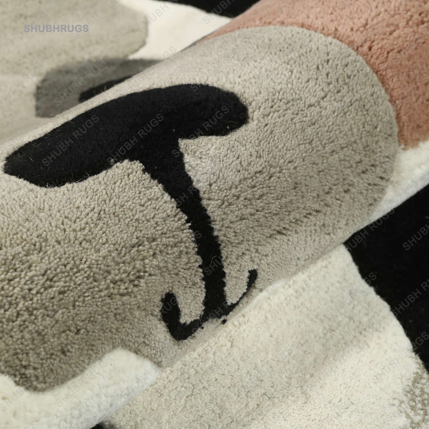 Hand-Tufted Decorative Woolen Carpet in Adorable Panda Design