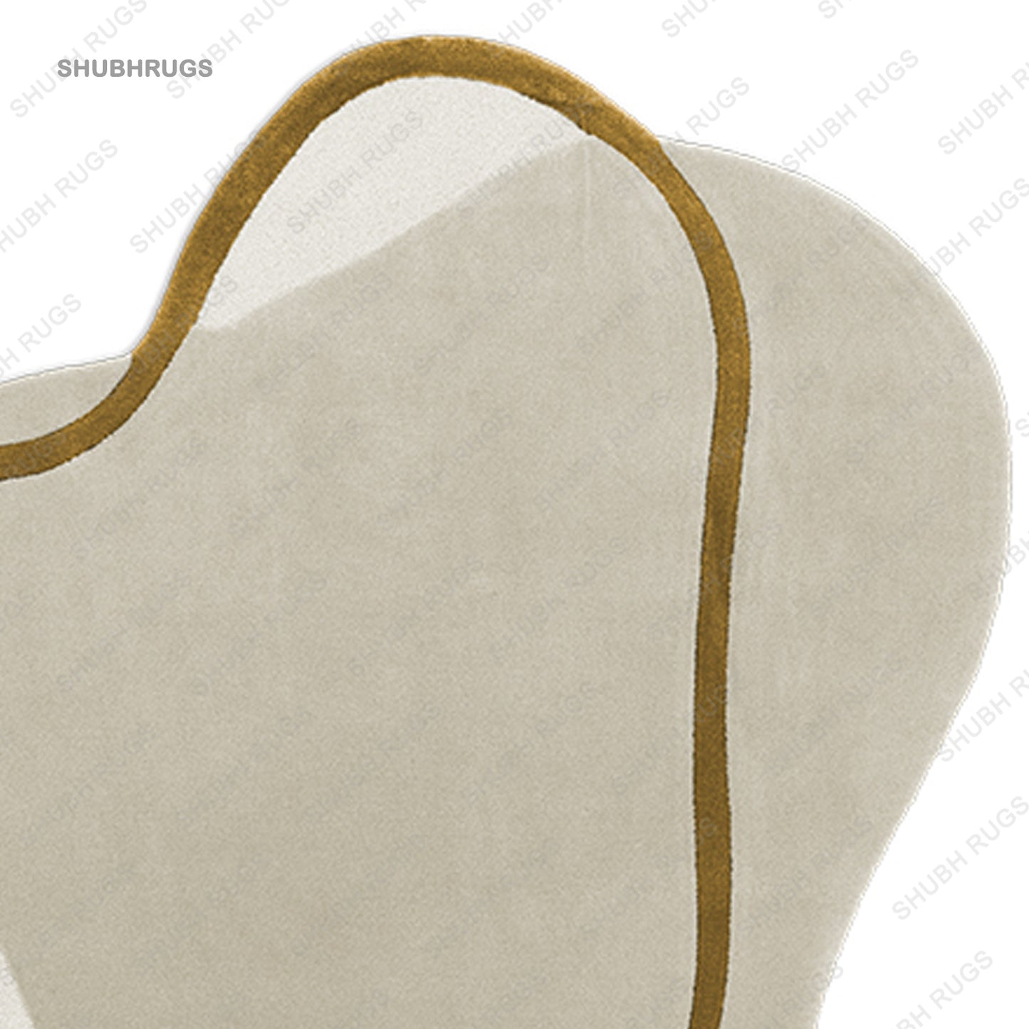 Blush Rug The Ideal Harmony of Soft Beige and Gold Colors | Hand-tufted Irregular Shape | Rug for Kids | Rug for Offices | Rug for Christmas Gift. Can be Customized.