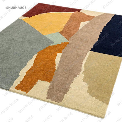 Reef Rug Abstract Multi Color | Wool rug