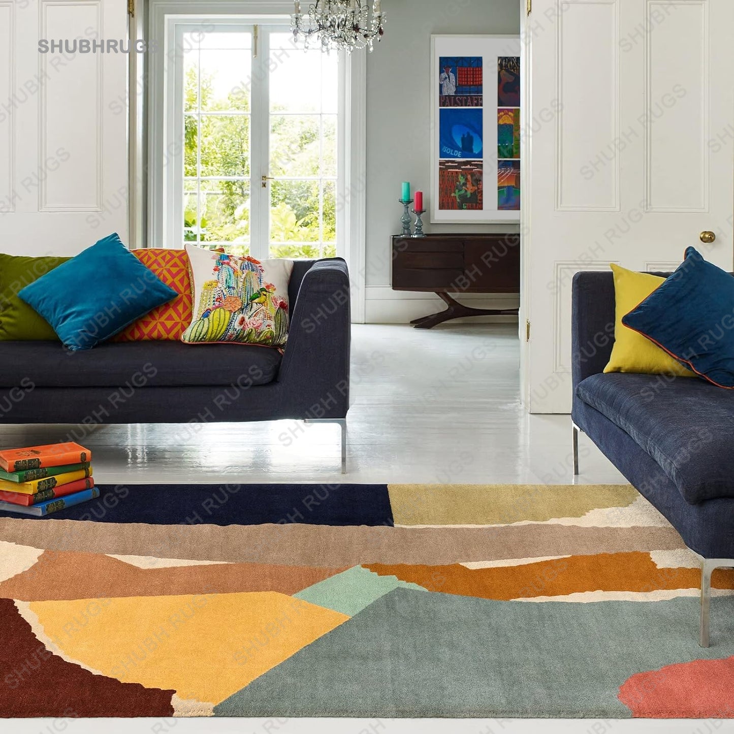 Reef Rug Abstract Multi Color | Wool rug