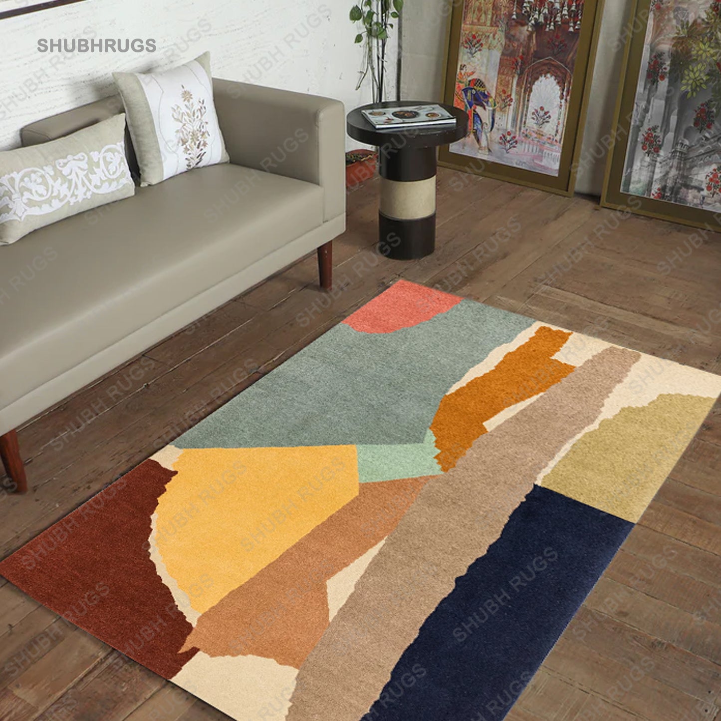 Reef Rug Abstract Multi Color | Wool rug