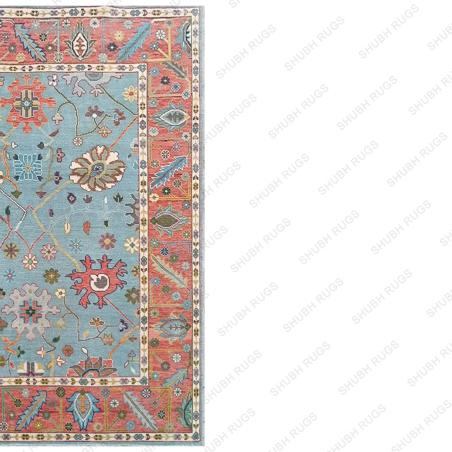 Rug |Hand Knotted Modern Luxury Carpets Fine Wool Sky Blue/Copper Area Rug