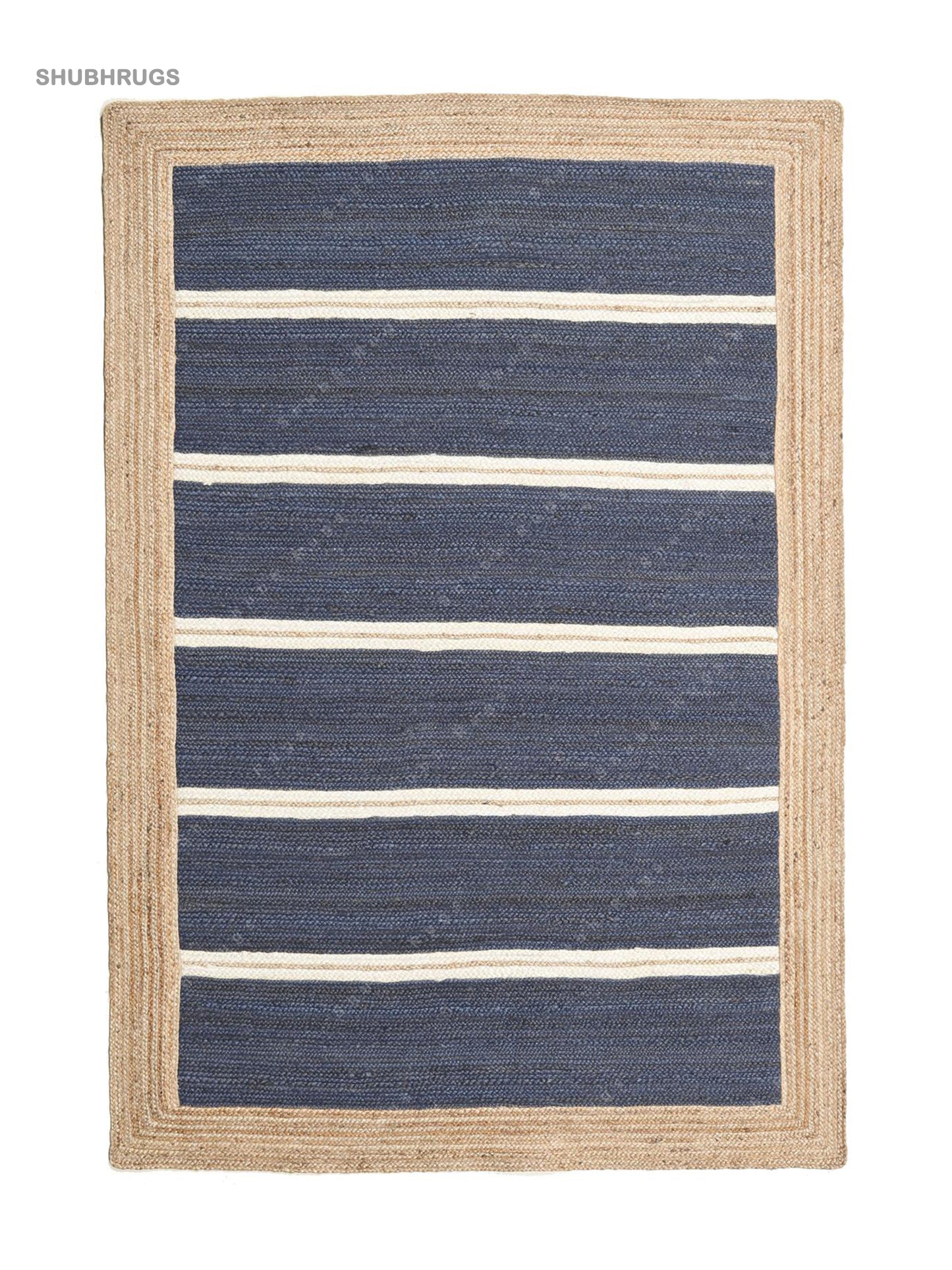 Frida Stripe Blue Jute Rug