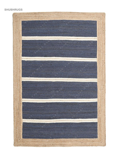 Frida Stripe Blue Jute Rug