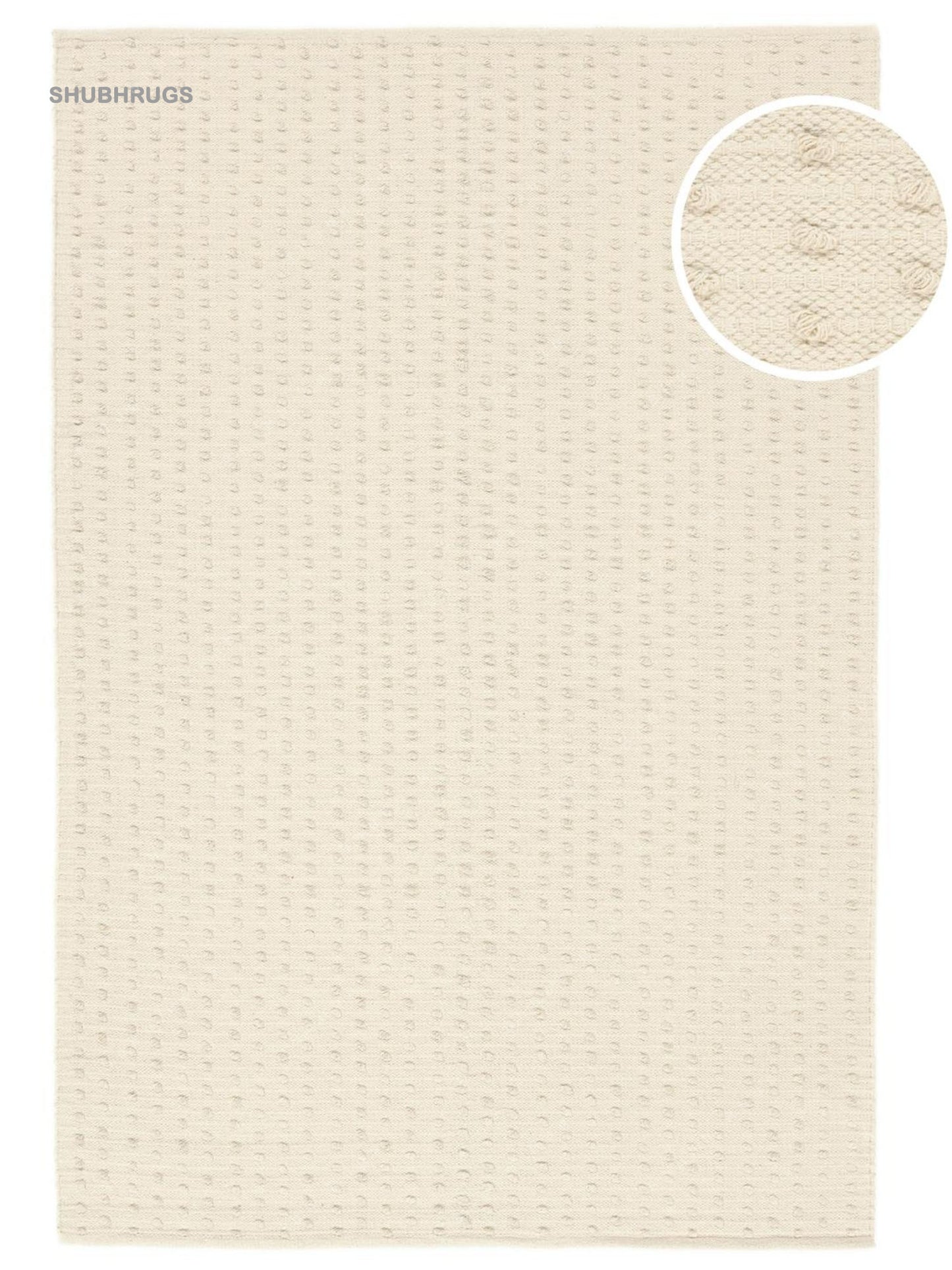 Natural White Wool- Rug