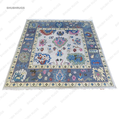 Handknotted stone and tortilla colour oushak premium quality luxury wool oriental area rug