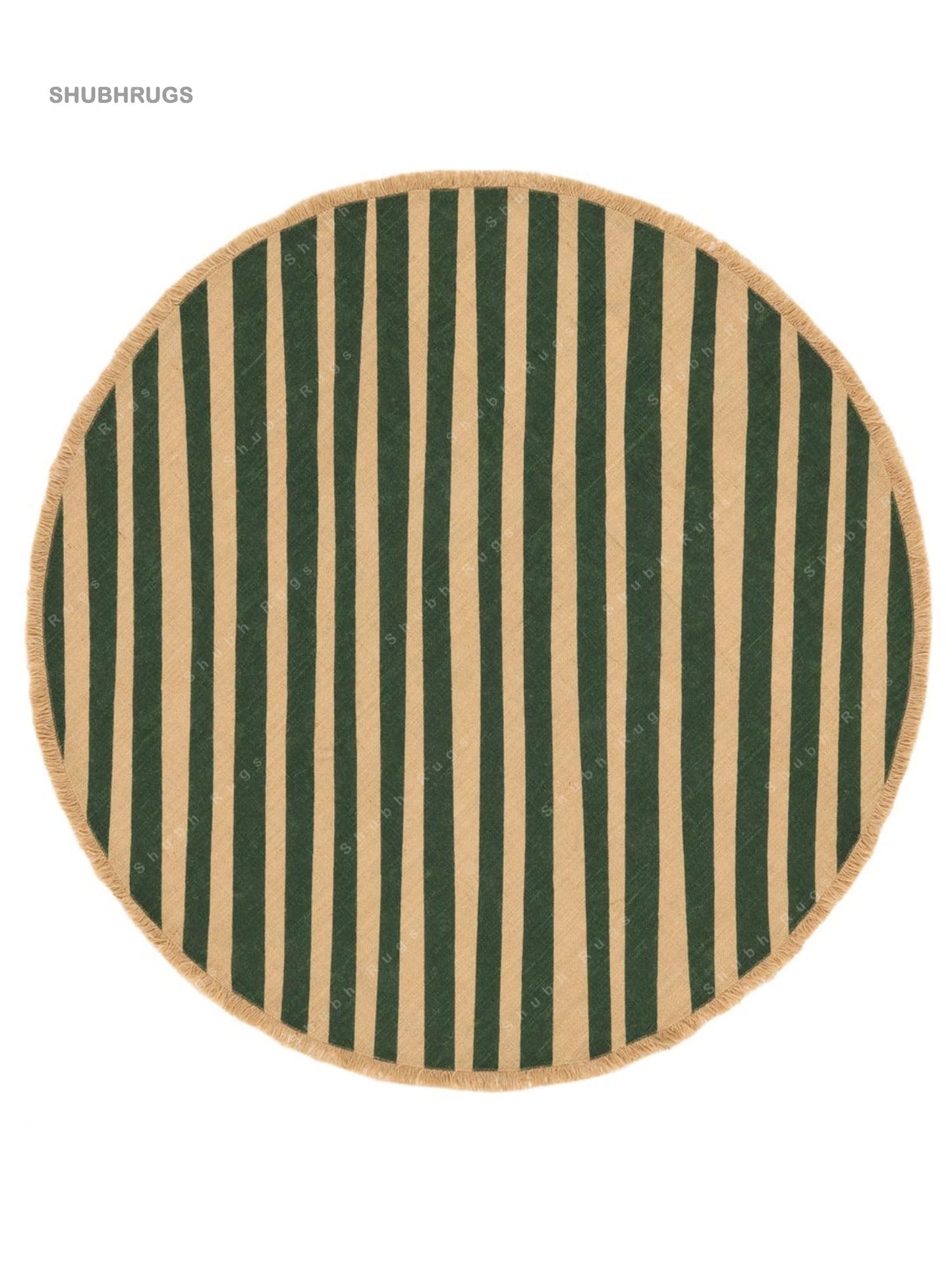 Beige  Green Jute Rug