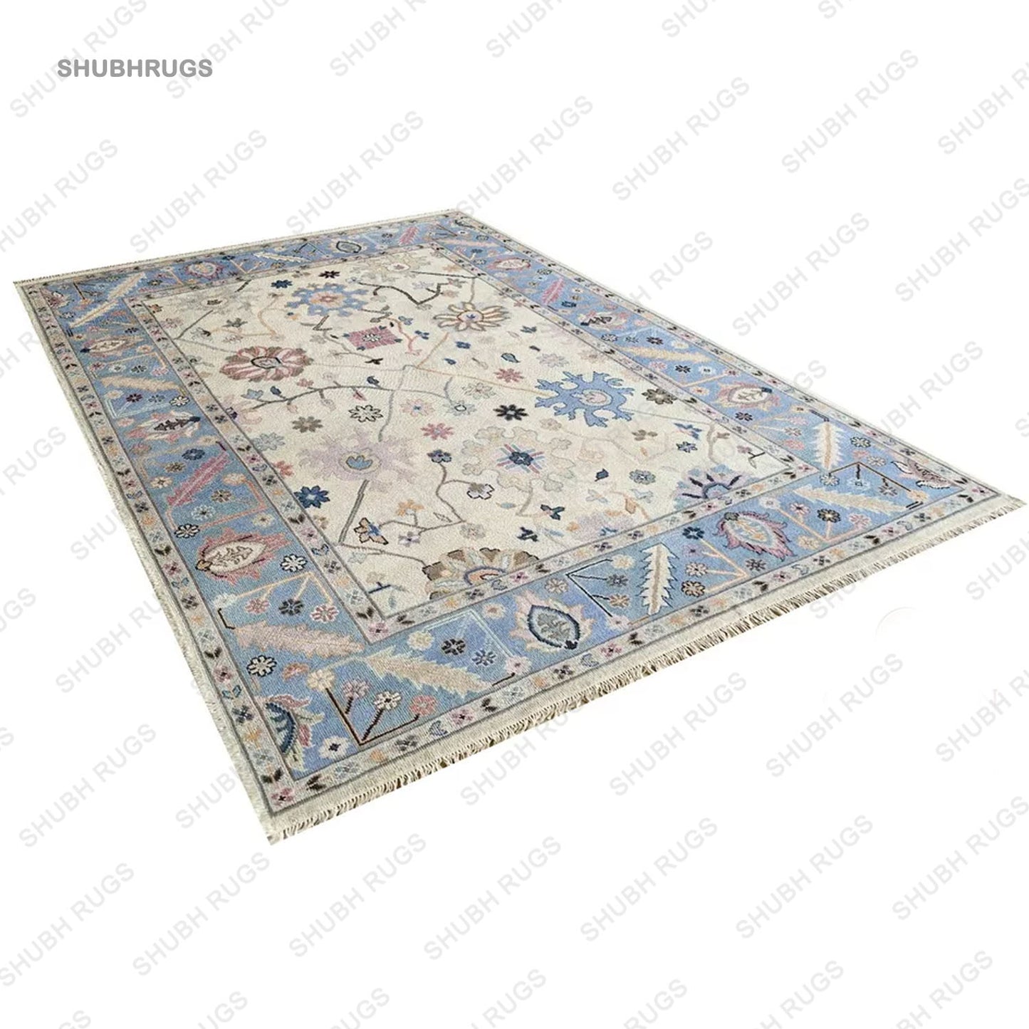 Elegant Contemporary Turkish Oushak Rug-Hand knotted Persian Handmade Rug - Area Rugs For Living Room