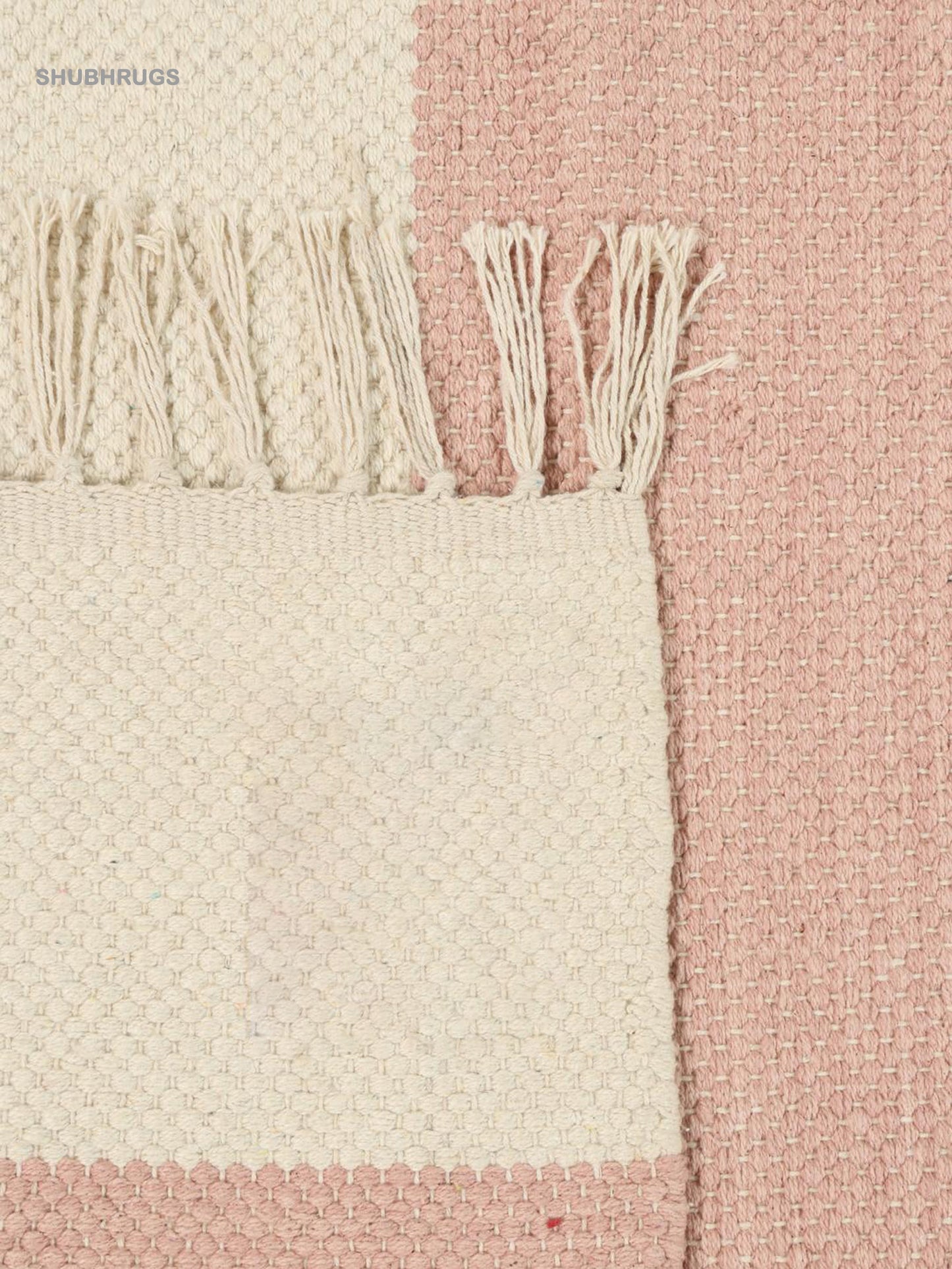 Cotton stripe Pink Cotton Rug